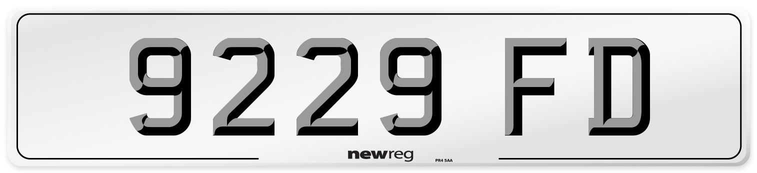 9229 FD Number Plate from New Reg